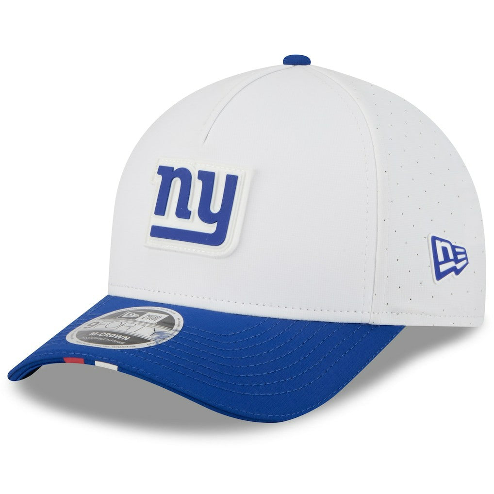 New York Giants New Era Youth 2025 NFL Training Camp A-Frame 9FORTY Adjustable Hat - White/Royal - NFL