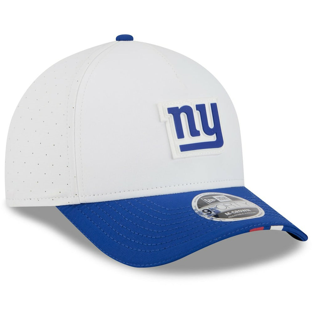 New York Giants New Era Youth 2025 NFL Training Camp A-Frame 9FORTY Adjustable Hat - White/Royal - NFL