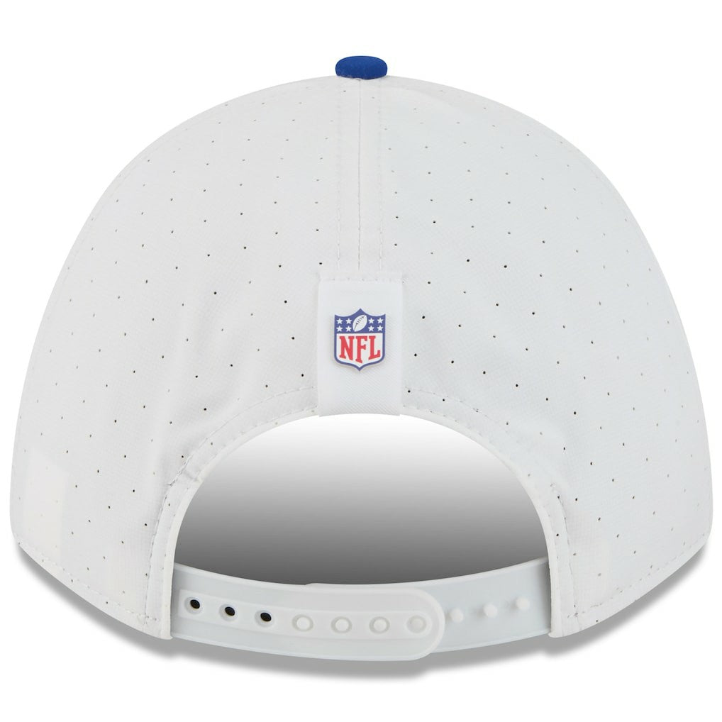 New York Giants New Era Youth 2025 NFL Training Camp A-Frame 9FORTY Adjustable Hat - White/Royal - NFL