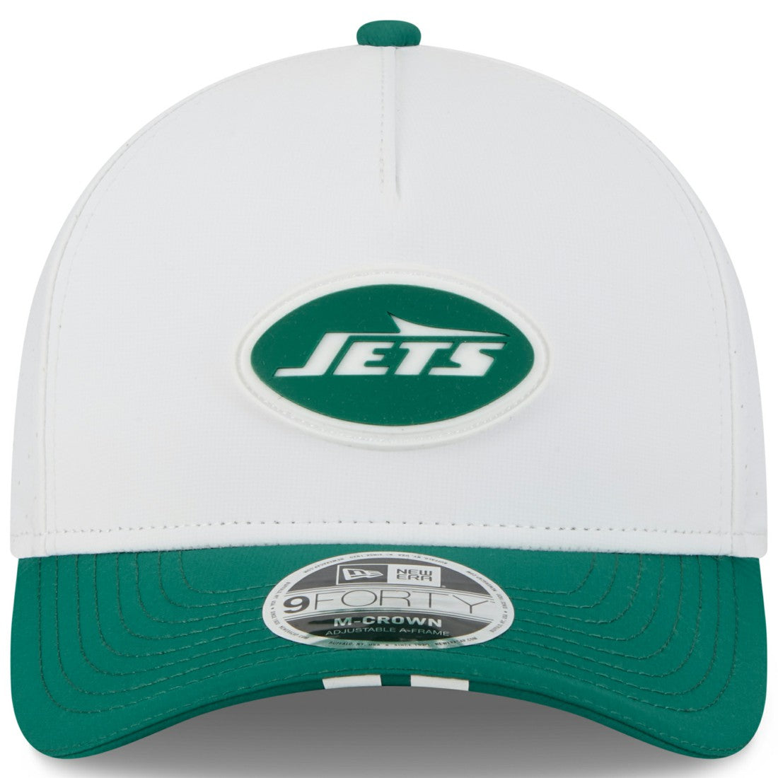 New York Jets New Era Youth 2025 NFL Training Camp A-Frame 9FORTY Adjustable Hat - White/Green - NFL