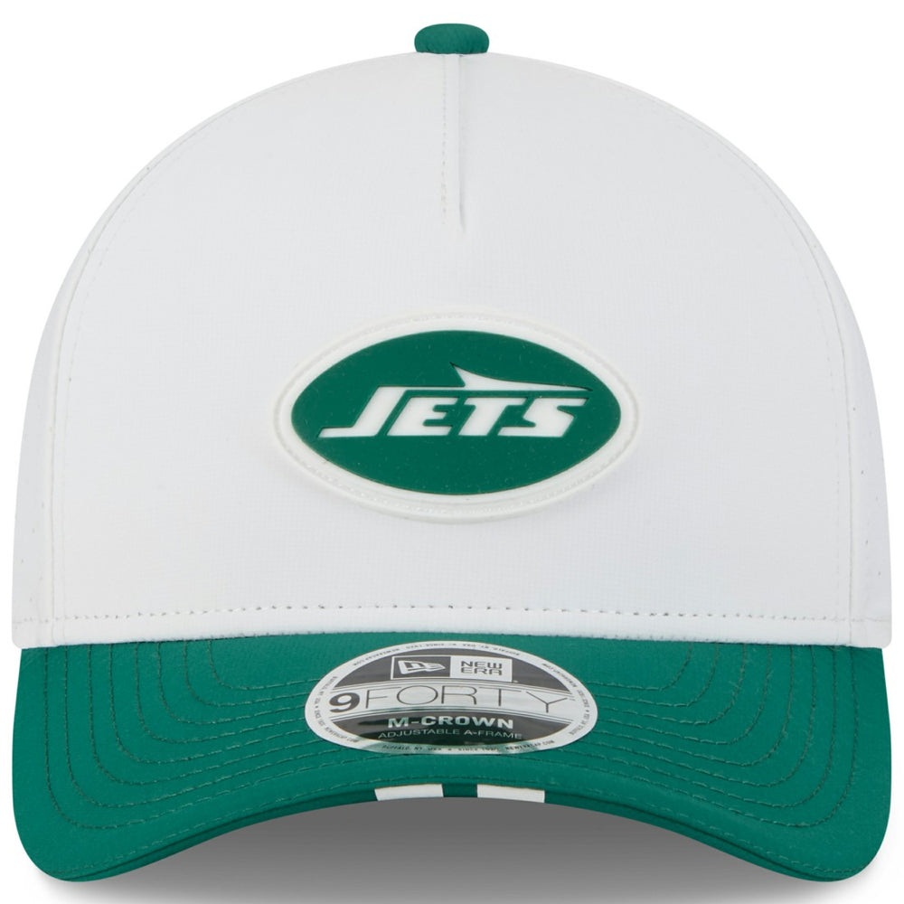 New York Jets New Era Youth 2025 NFL Training Camp A-Frame 9FORTY Adjustable Hat - White/Green - NFL