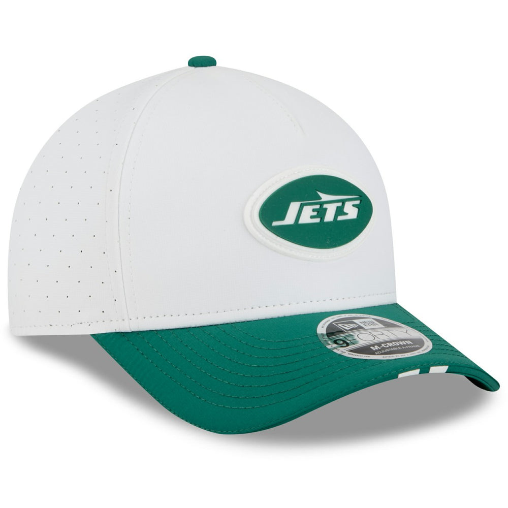 New York Jets New Era Youth 2025 NFL Training Camp A-Frame 9FORTY Adjustable Hat - White/Green - NFL