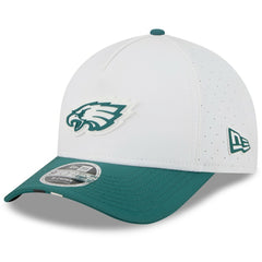 Philadelphia Eagles New Era Youth 2025 NFL Training Camp A-Frame 9FORTY Adjustable Hat - White/Midnight Green - NFL