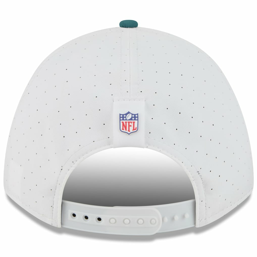 Philadelphia Eagles New Era Youth 2025 NFL Training Camp A-Frame 9FORTY Adjustable Hat - White/Midnight Green - NFL