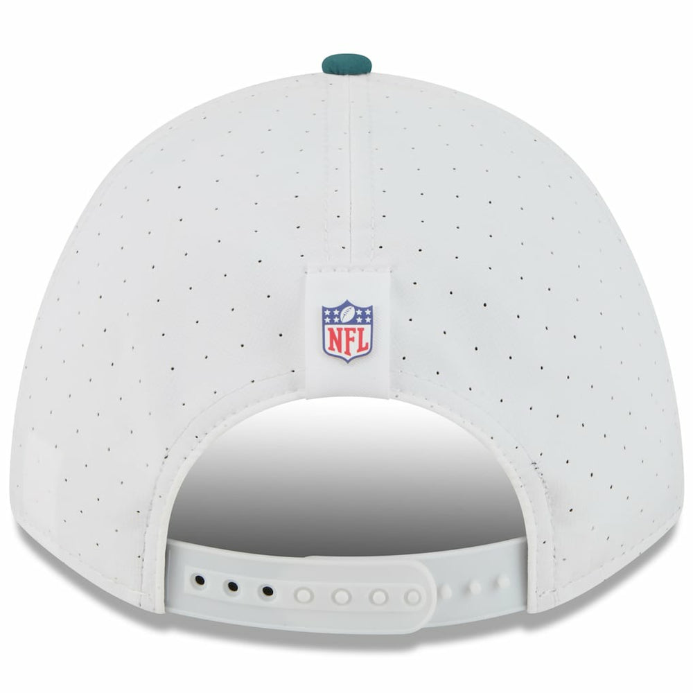 Philadelphia Eagles New Era Youth 2025 NFL Training Camp A-Frame 9FORTY Adjustable Hat - White/Midnight Green - NFL