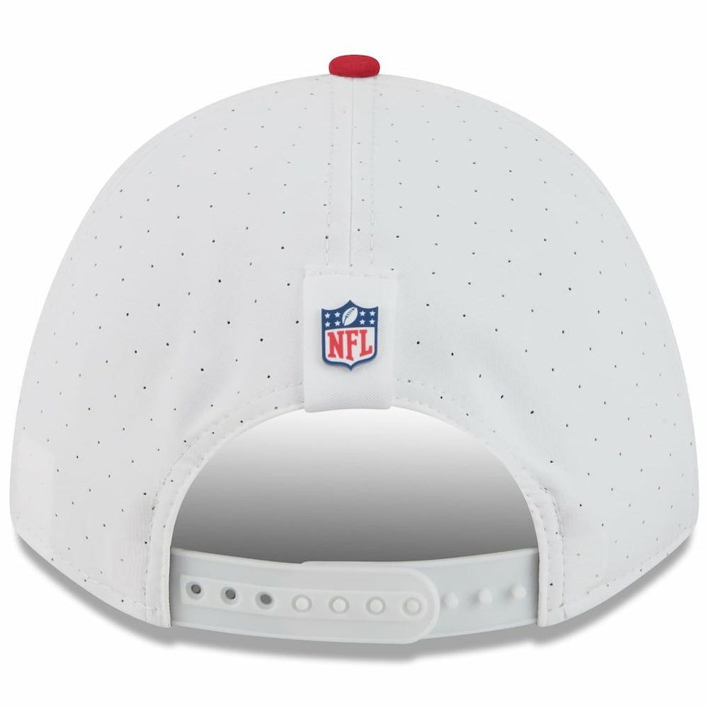 San Francisco 49ers New Era Youth 2025 NFL Training Camp A-Frame 9FORTY Adjustable Hat - White/Scarlet - NFL