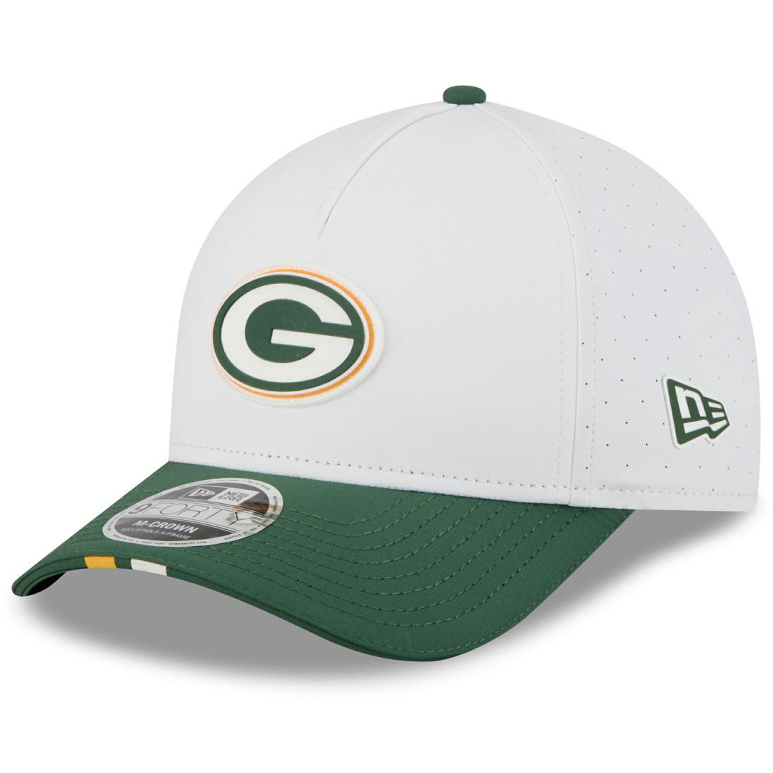 Green Bay Packers New Era Youth 2025 NFL Training Camp A-Frame 9FORTY Adjustable Hat - White/Green - NFL