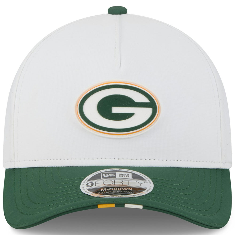 Green Bay Packers New Era Youth 2025 NFL Training Camp A-Frame 9FORTY Adjustable Hat - White/Green - NFL