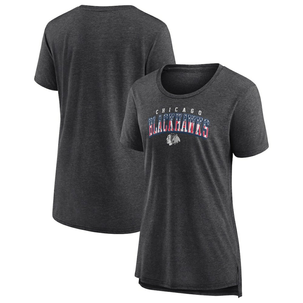 Chicago Blackhawks Women's Proud Tri-Blend T-Shirt - Gray | NHL on sale