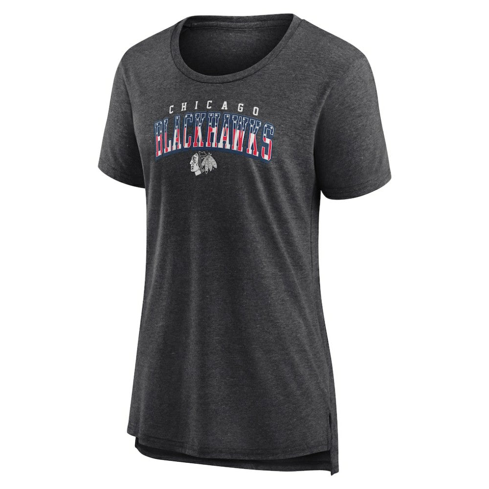 Chicago Blackhawks Women's Proud Tri-Blend T-Shirt - Gray | NHL on sale