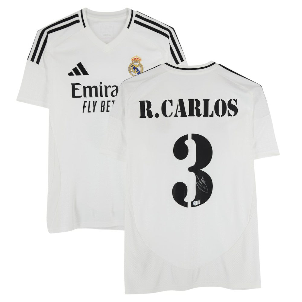 Fanatics - Roberto Carlos Real Madrid Autographed 2024-25 White Home Jersey - BAS