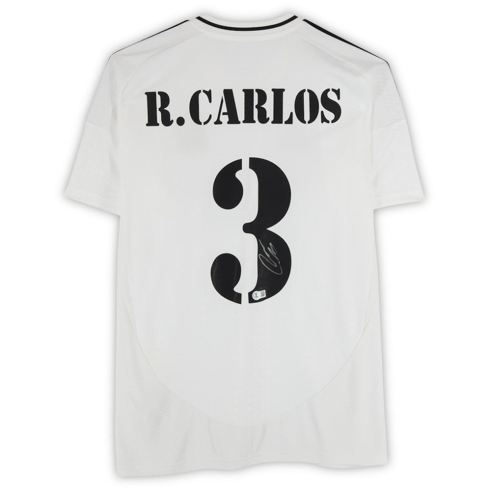 Fanatics - Roberto Carlos Real Madrid Autographed 2024-25 White Home Jersey - BAS