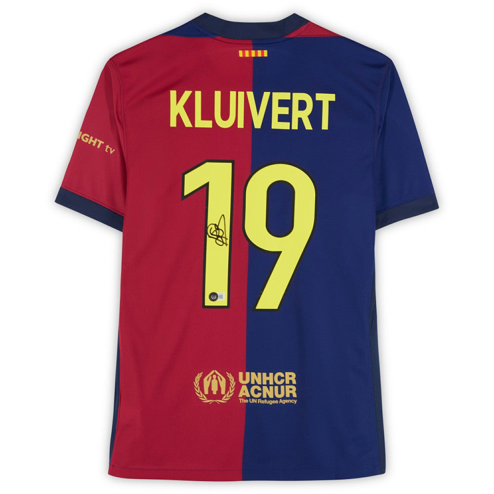 Fanatics - Patrick Kluivert Barcelona Autographed 2024-25 Red/Blue Home Jersey - BAS