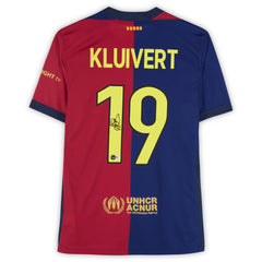 Fanatics - Patrick Kluivert Barcelona Autographed 2024-25 Red/Blue Home Jersey - BAS