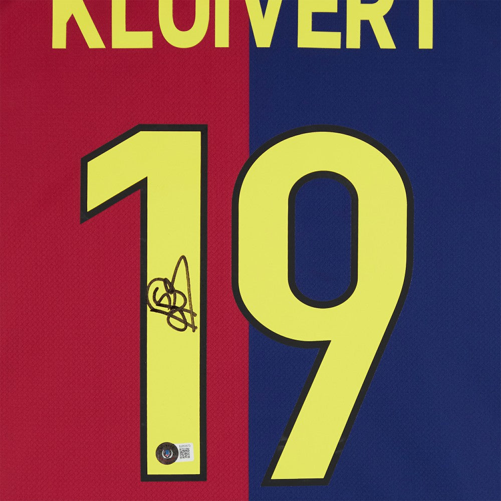 Fanatics - Patrick Kluivert Barcelona Autographed 2024-25 Red/Blue Home Jersey - BAS