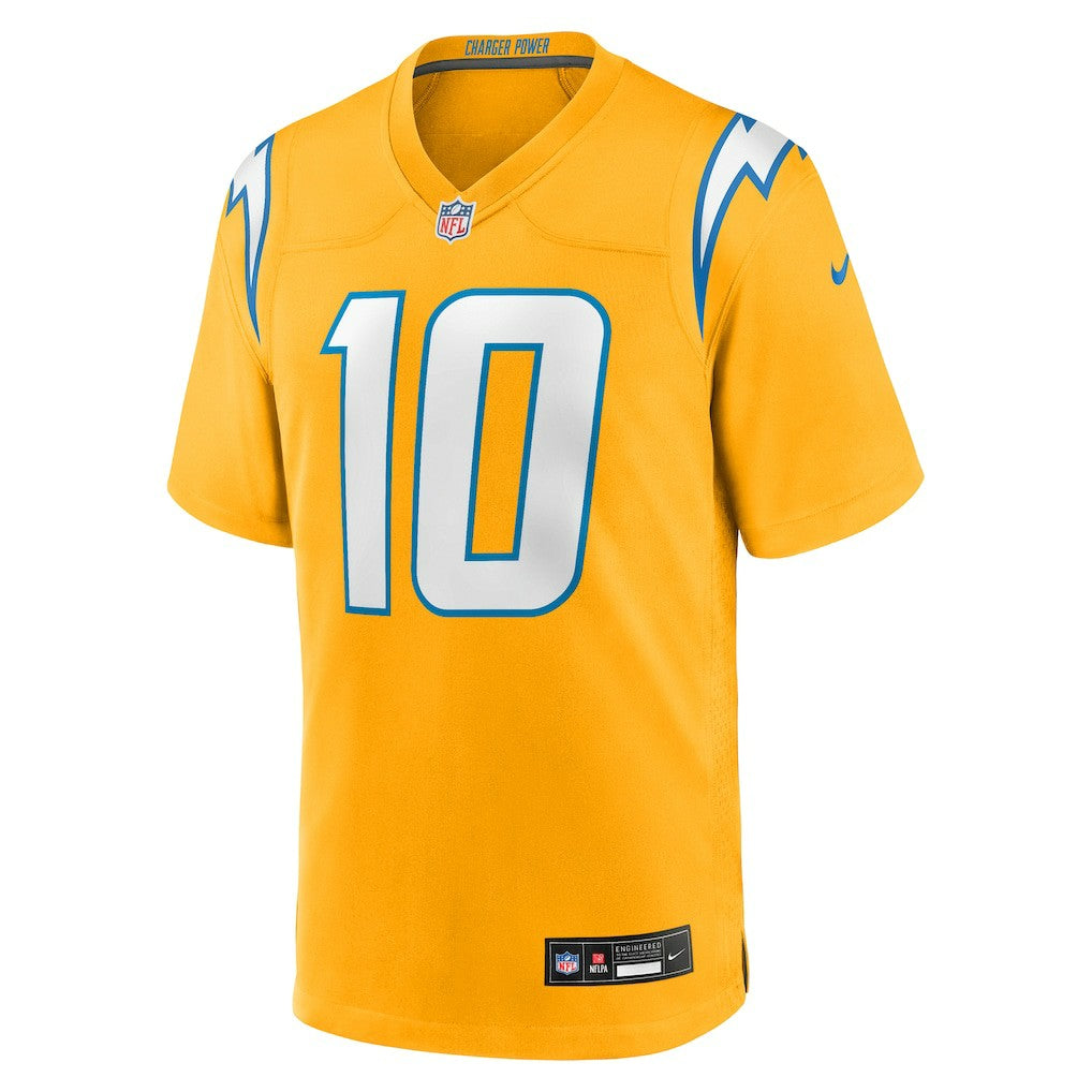 Justin Herbert Los Angeles Chargers Youth Alternate Charger Power Game Player Jersey - Gold - Nike
