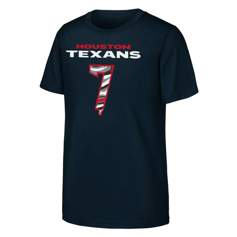 C.J. Stroud Houston Texans Outerstuff Youth Mainliner Drip Player Name & Number T-Shirt - Navy - NFL