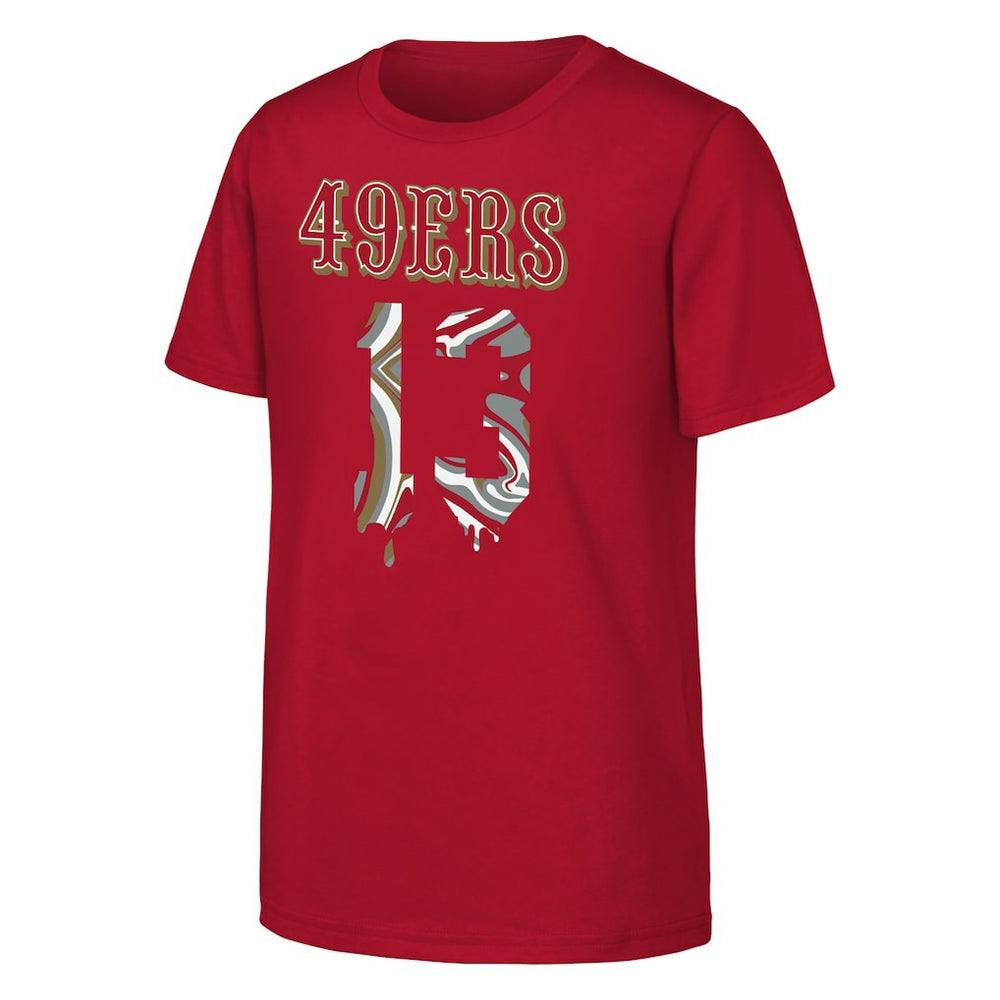 Brock Purdy San Francisco 49ers Outerstuff Youth Mainliner Drip Player Name & Number T-Shirt - Scarlet - NFL