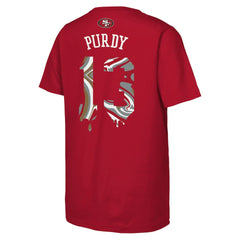Brock Purdy San Francisco 49ers Outerstuff Youth Mainliner Drip Player Name & Number T-Shirt - Scarlet - NFL