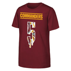Jayden Daniels Washington Commanders Outerstuff Youth Mainliner Drip Player Name & Number T-Shirt - Burgundy - NFL