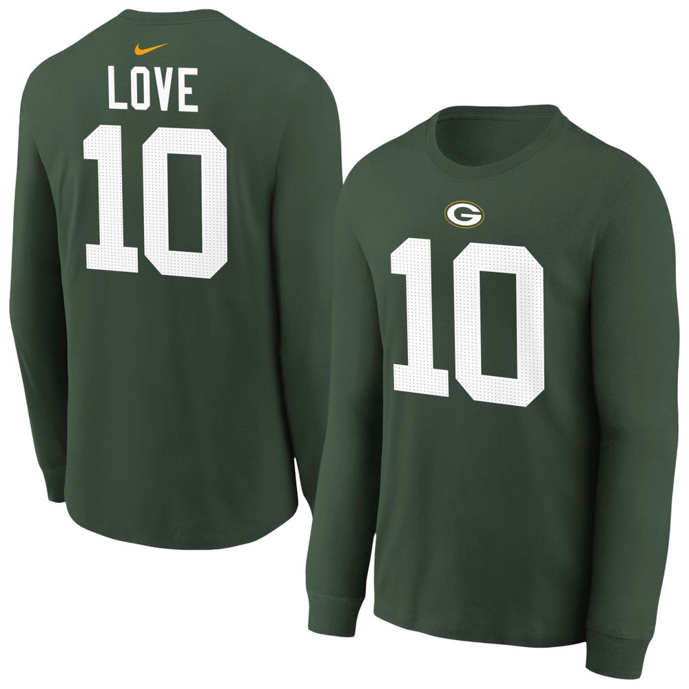 Jordan Love Green Bay Packers Youth Player Name & Number Long Sleeve T-Shirt - Green - Nike