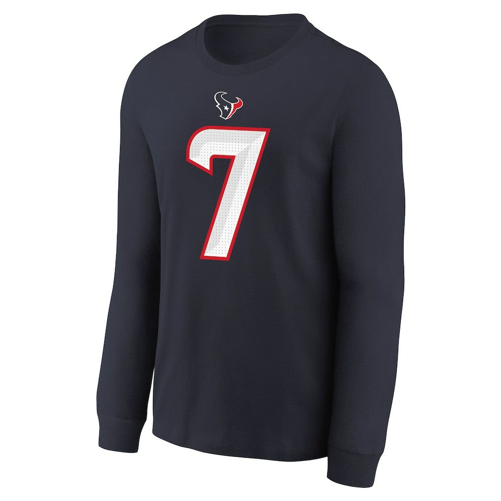 C.J. Stroud Houston Texans Youth Player Name & Number Long Sleeve T-Shirt - Navy - Nike