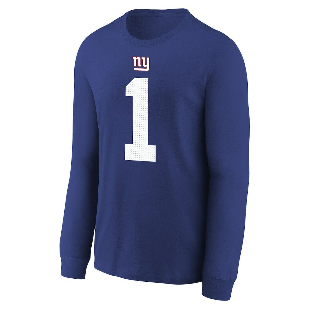 Malik Nabers New York Giants Youth Player Name & Number Long Sleeve T-Shirt - Royal - Nike