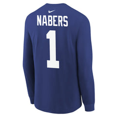 Malik Nabers New York Giants Youth Player Name & Number Long Sleeve T-Shirt - Royal - Nike