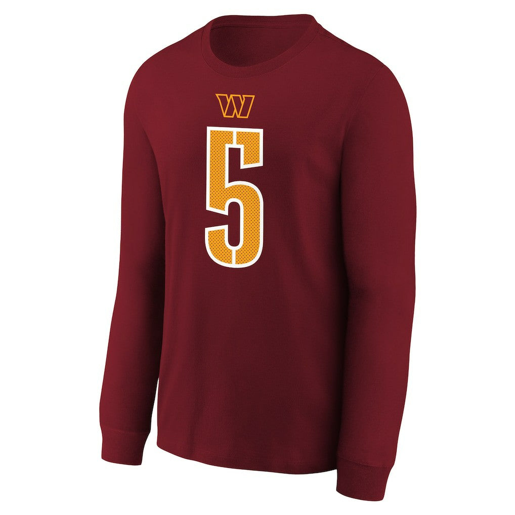 Jayden Daniels Washington Commanders Youth Player Name & Number Long Sleeve T-Shirt - Burgundy - Nike