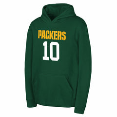Jordan Love Green Bay Packers Outerstuff Mainliner Player Name & Number Hoodie - Green - NFL