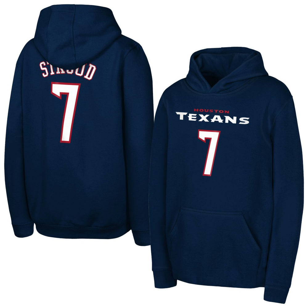 C.J. Stroud Houston Texans Outerstuff Mainliner Player Name & Number Hoodie - Navy - NFL