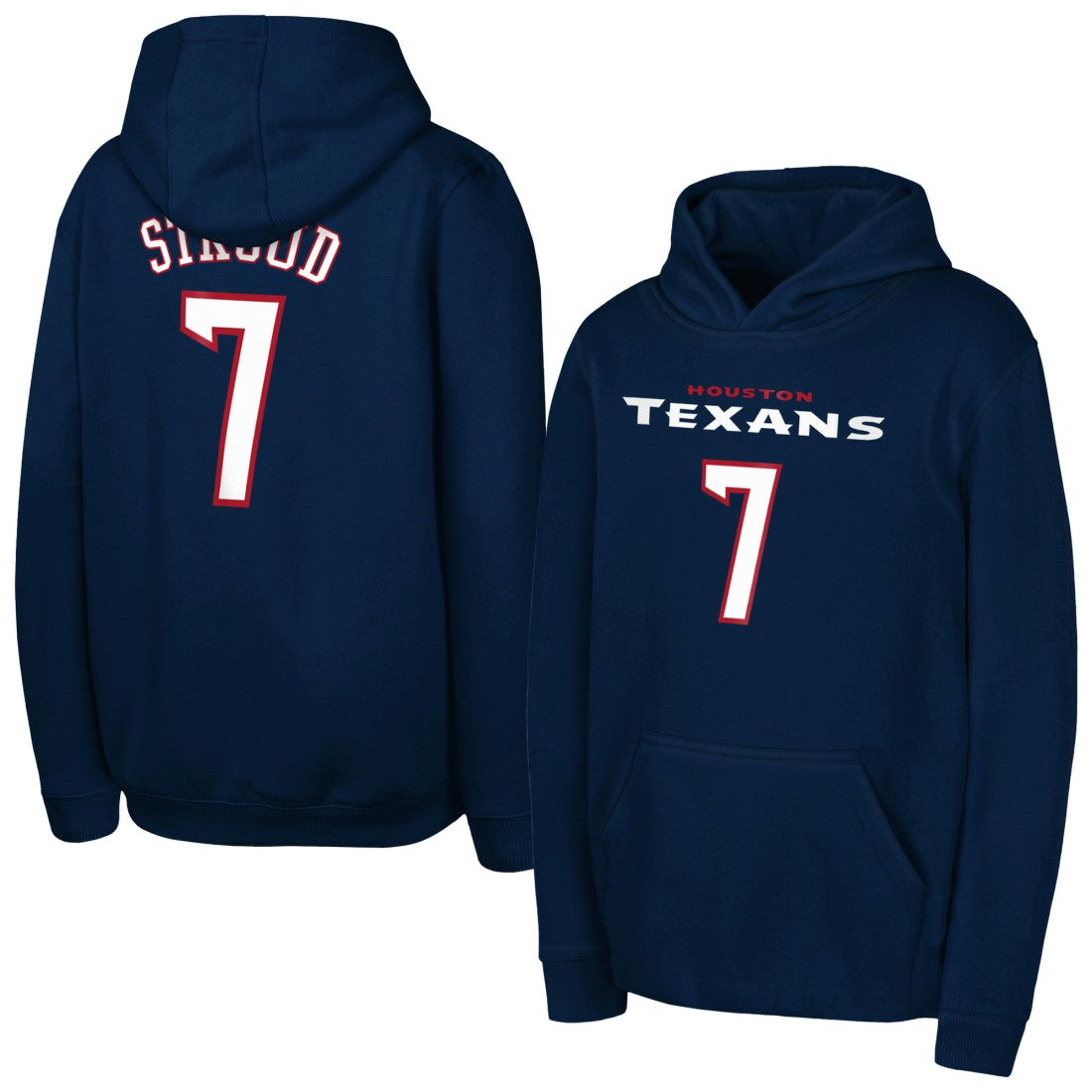 C.J. Stroud Houston Texans Outerstuff Mainliner Player Name & Number Hoodie - Navy - NFL