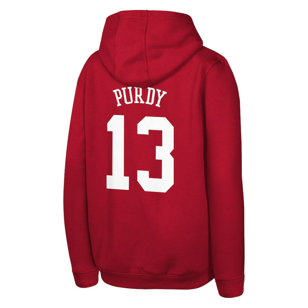 Brock Purdy San Francisco 49ers Outerstuff Mainliner Player Name & Number Hoodie - Scarlet - NFL