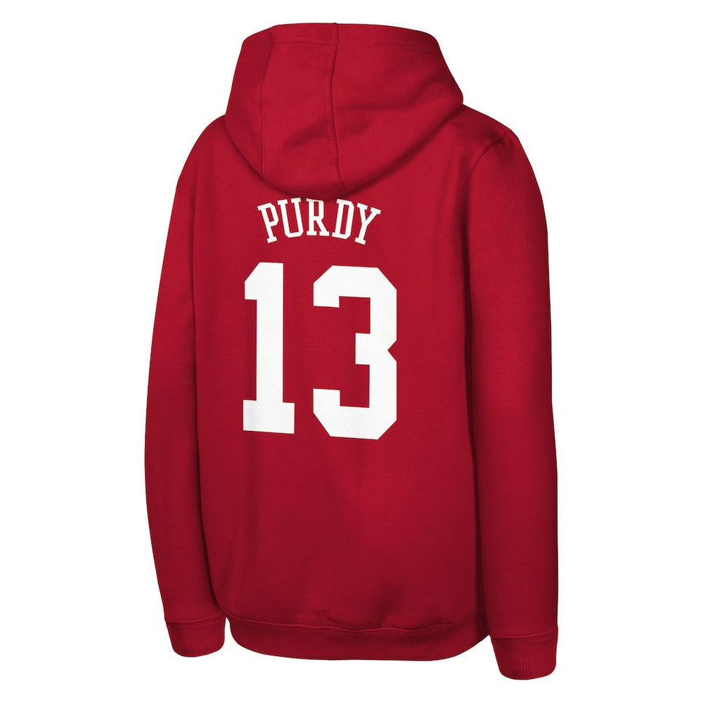 Brock Purdy San Francisco 49ers Outerstuff Mainliner Player Name & Number Hoodie - Scarlet - NFL