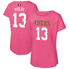 Brock Purdy San Francisco 49ers Outerstuff Girls Youth Player Name & Number T-Shirt - Pink - NFL