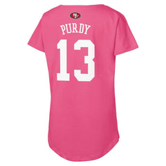 Brock Purdy San Francisco 49ers Outerstuff Girls Youth Player Name & Number T-Shirt - Pink - NFL