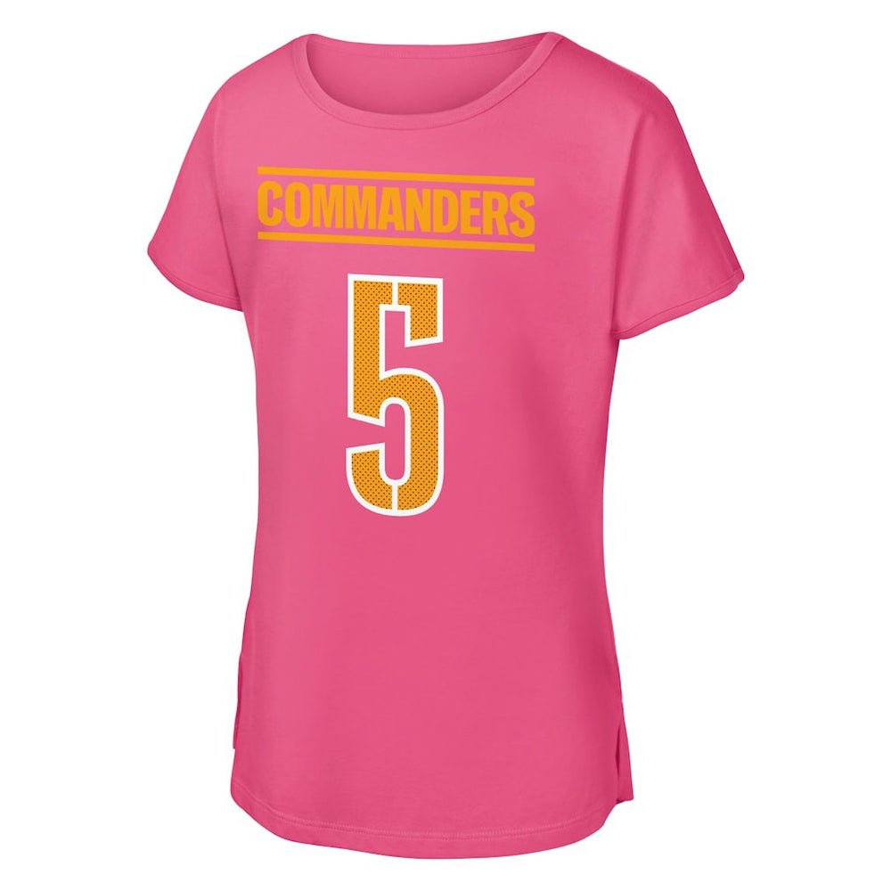 Jayden Daniels Washington Commanders Outerstuff Girls Youth Player Name & Number T-Shirt - Pink - NFL