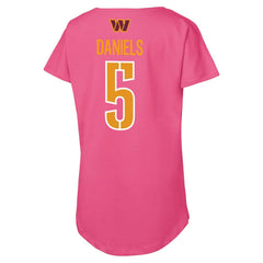 Jayden Daniels Washington Commanders Outerstuff Girls Youth Player Name & Number T-Shirt - Pink - NFL