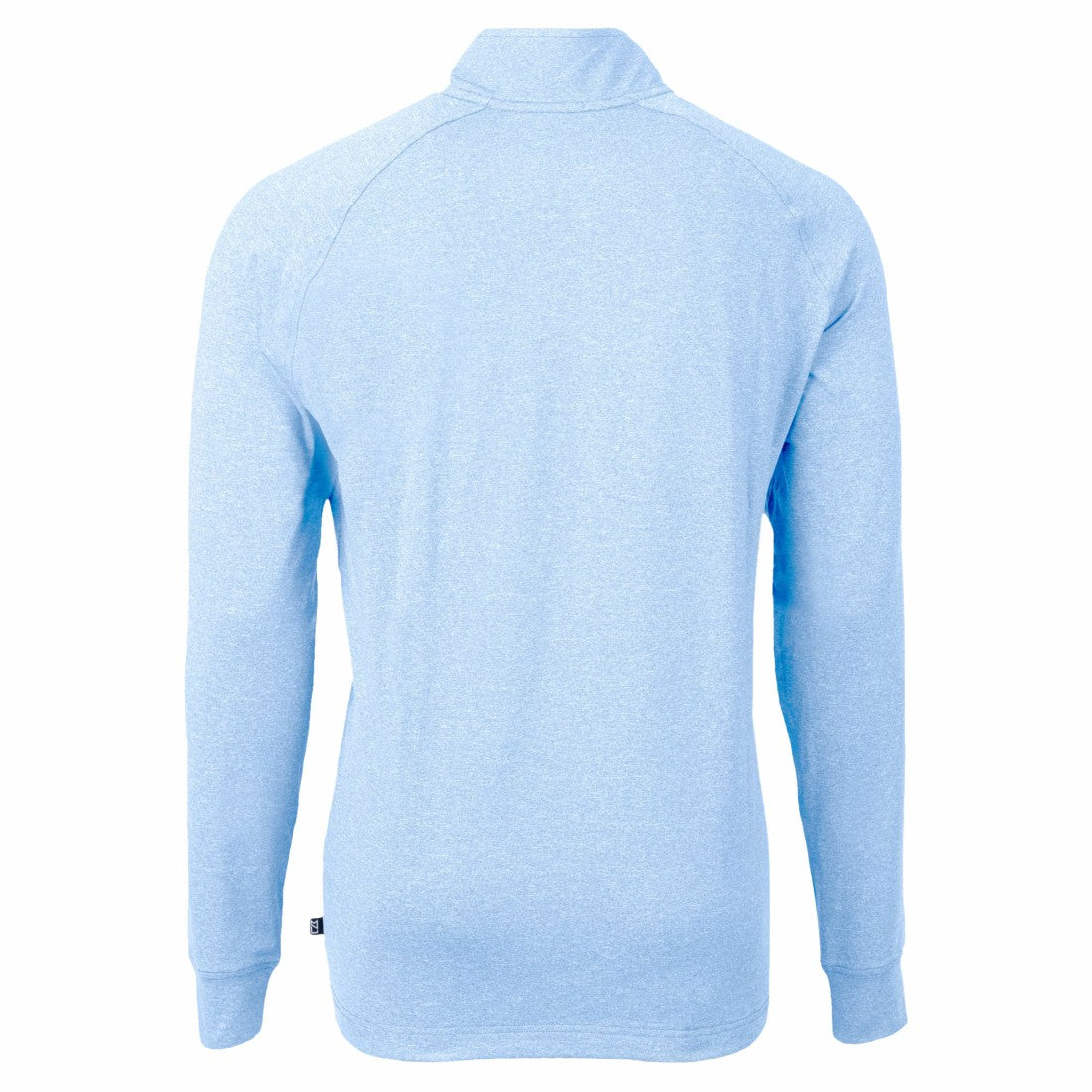 Denver Broncos Cutter & Buck Raglan Adapt Eco Knit Heather Quarter-Zip Top - Powder Blue - NFL