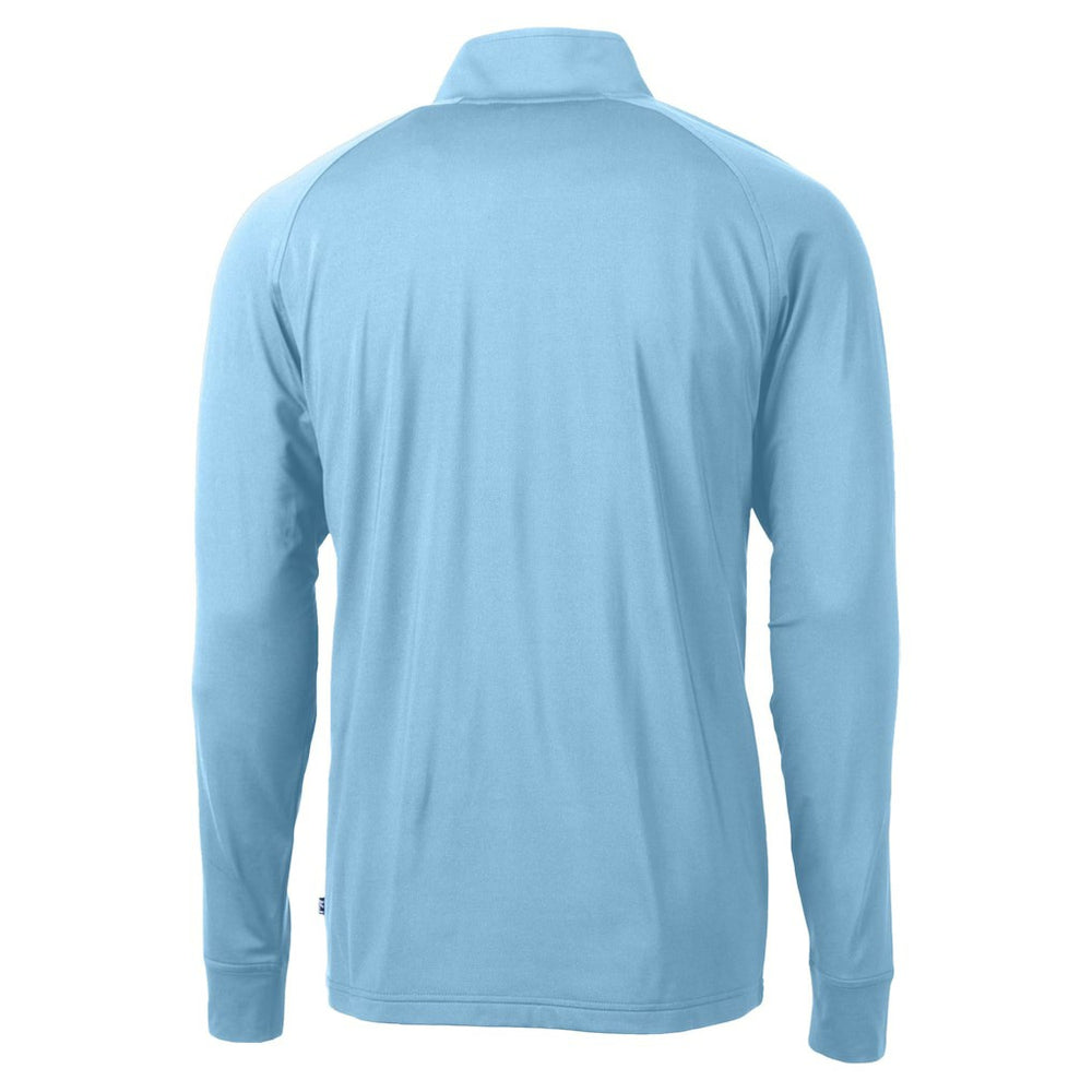 Pittsburgh Steelers Cutter & Buck Raglan Adapt Eco Knit Stretch Recycled Quarter-Zip Top - Powder Blue - NFL