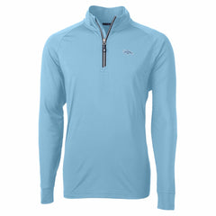 Denver Broncos Cutter & Buck Raglan Adapt Eco Knit Stretch Recycled Quarter-Zip Top - Powder Blue - NFL
