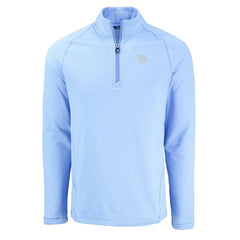 New York Giants Cutter & Buck Peshastin Eco Fleece Recycled Raglan Quarter-Zip Top - Powder Blue - NFL