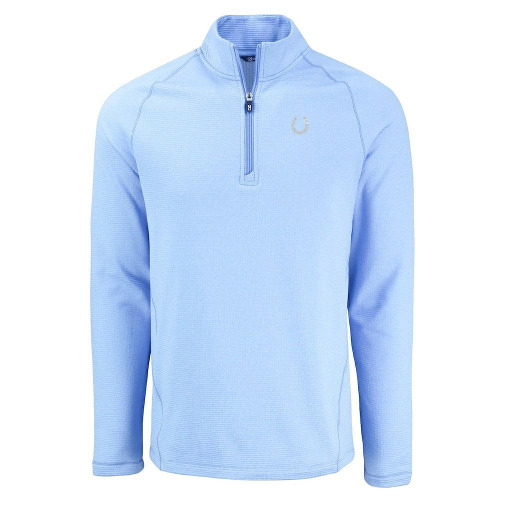 Indianapolis Colts Cutter & Buck Peshastin Eco Fleece Recycled Raglan Quarter-Zip Top - Powder Blue - NFL