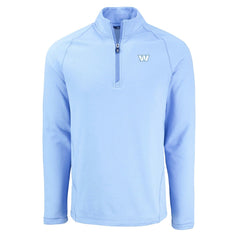 Washington Commanders Cutter & Buck Peshastin Eco Fleece Recycled Raglan Quarter-Zip Top - Powder Blue - NFL
