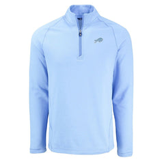 Buffalo Bills Cutter & Buck Peshastin Eco Fleece Recycled Raglan Quarter-Zip Top - Powder Blue - NFL