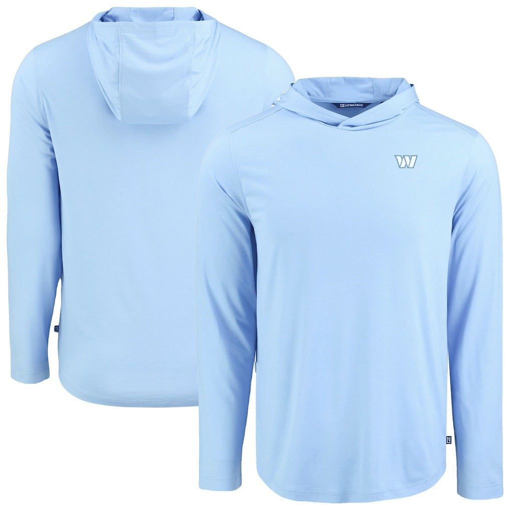 Washington Commanders Men's Cutter & Buck Coastline Epic Comfort Eco Recycled Men's Hooded Shirt - Powder Blue - NFL