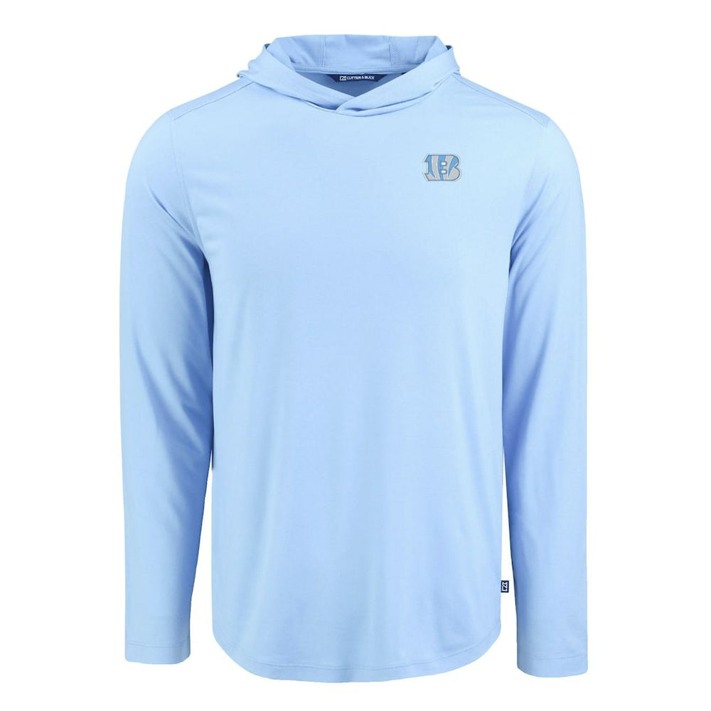 Cincinnati Bengals Men's Cutter & Buck Coastline Epic Comfort Eco Recycled Men's Hooded Shirt - Powder Blue - NFL
