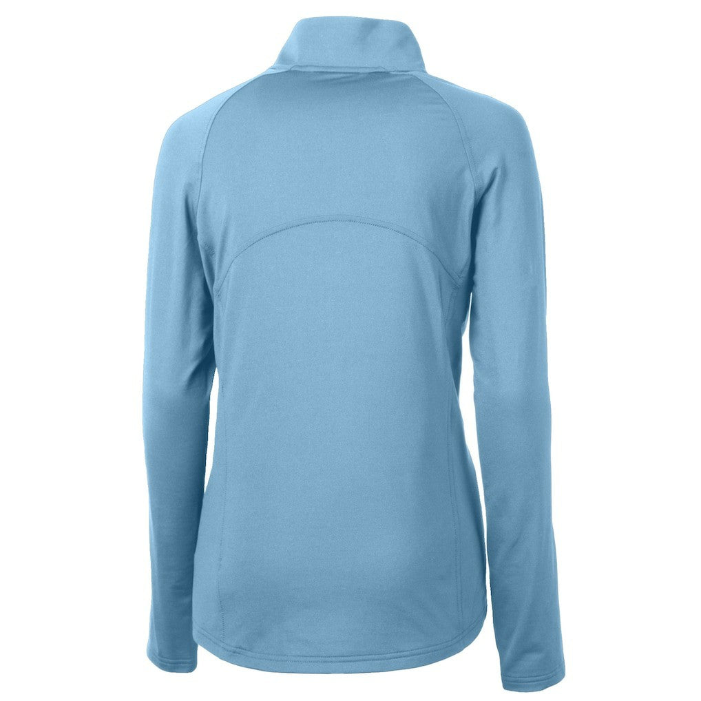 Cincinnati Bengals Cutter & Buck Women's Adapt Eco Knit Stretch Recycled Half-Zip Top - Powder Blue - NFL