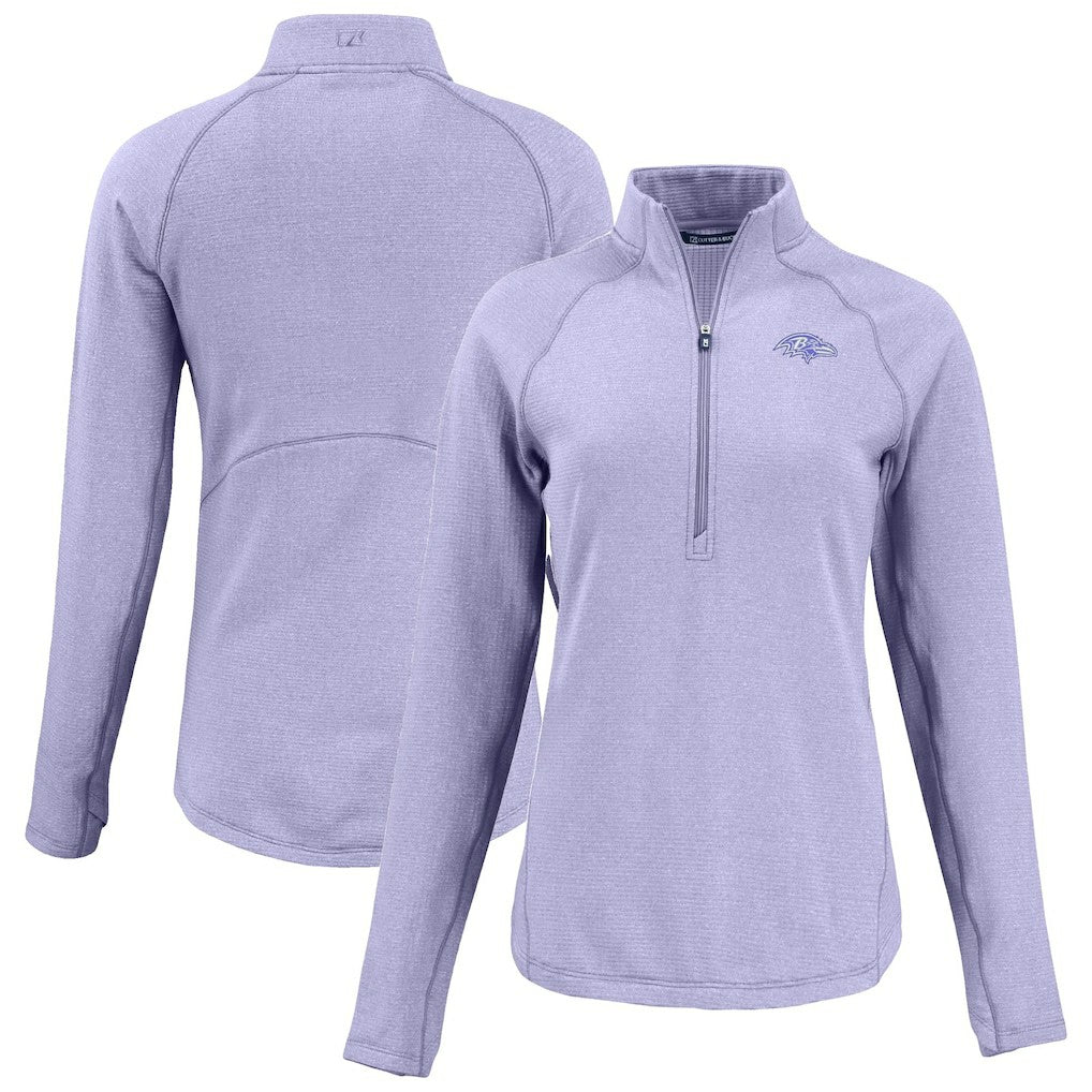 Baltimore Ravens Cutter & Buck Women's Peshastin Eco Fleece Recycled Half-Zip Top - Purple - NFL