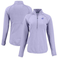 Carolina Panthers Cutter & Buck Women's Peshastin Eco Fleece Recycled Half-Zip Top - Purple - NFL
